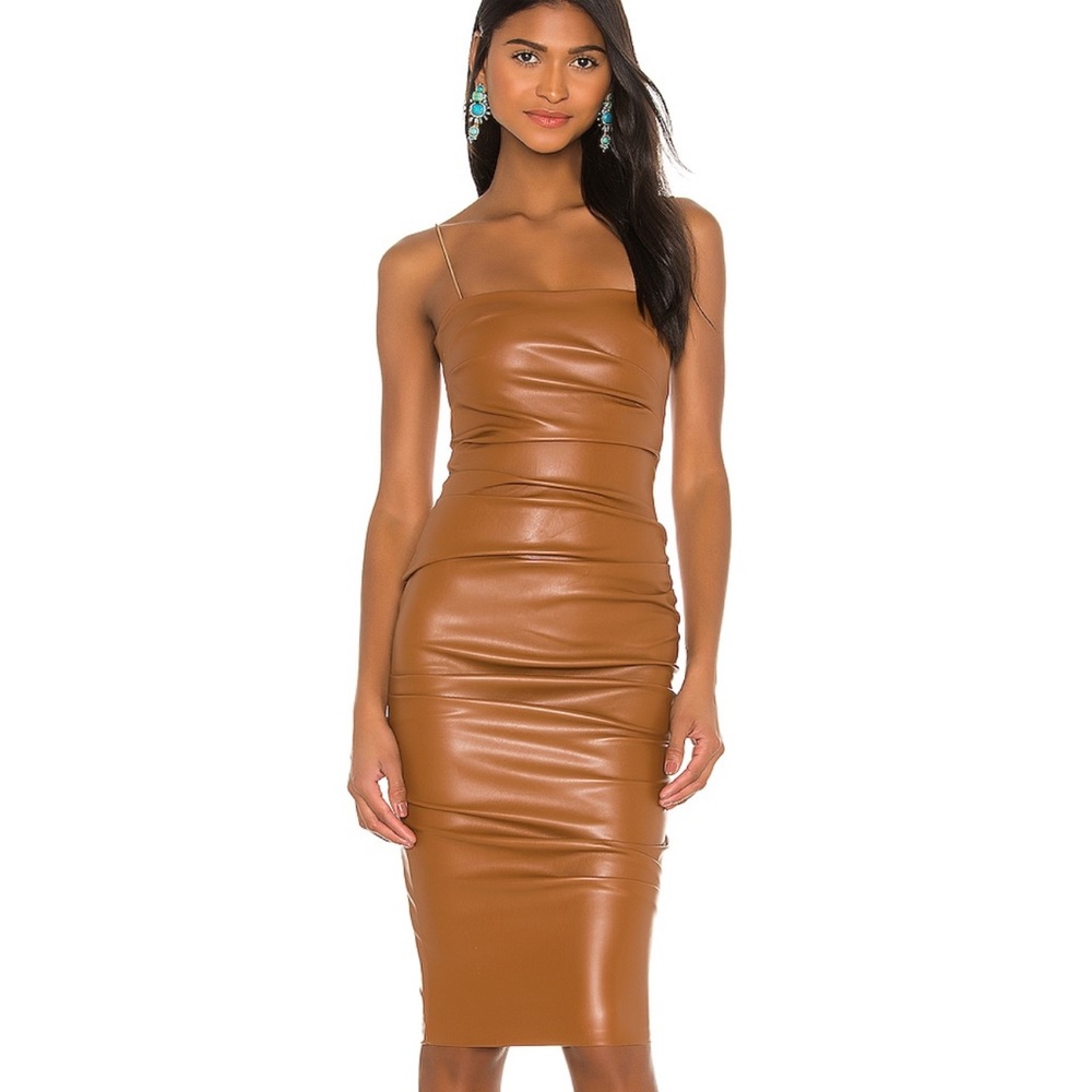 NWT Nookie Faux Leather Midi Dress
